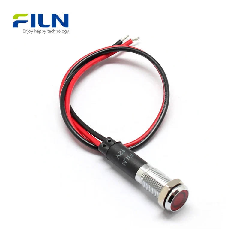 8mm LED Indicator Light 3V-220V Pre-wired for Panel Signal DIY Indicator Lamp FILN