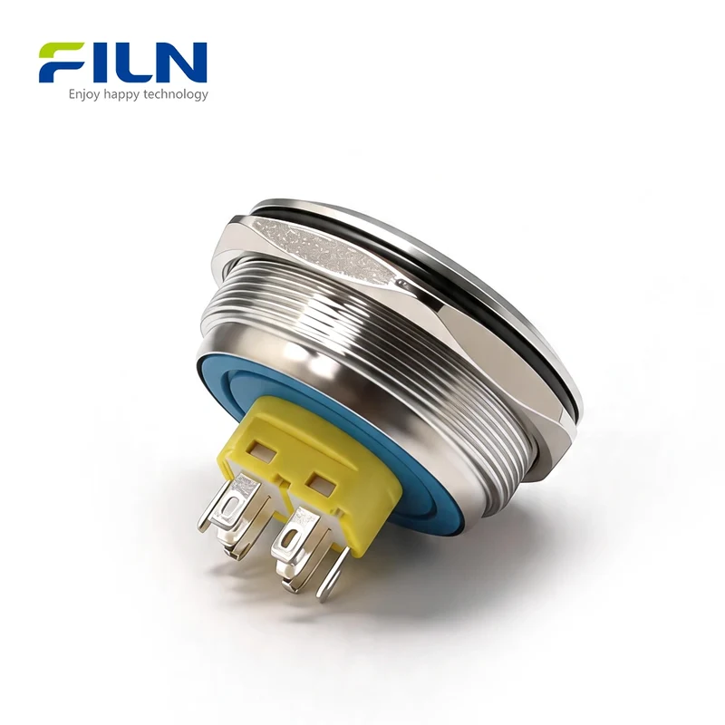 Big Push Button Switch 40mm Metal 5-Pin 3-220V Ring LED Indicator Momentary/Latching FILN