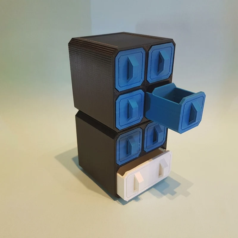 Boîtes de rangement sci-fi empilables avec tiroirs
