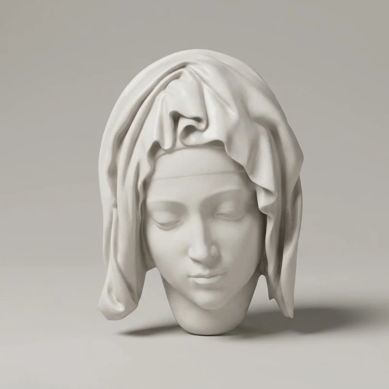 Klassisk skulptur af Michelangelos Pietà Maria