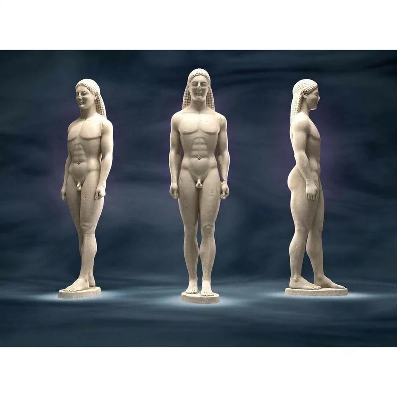 Klassisk græsk Getty Kouros dekorativ statue