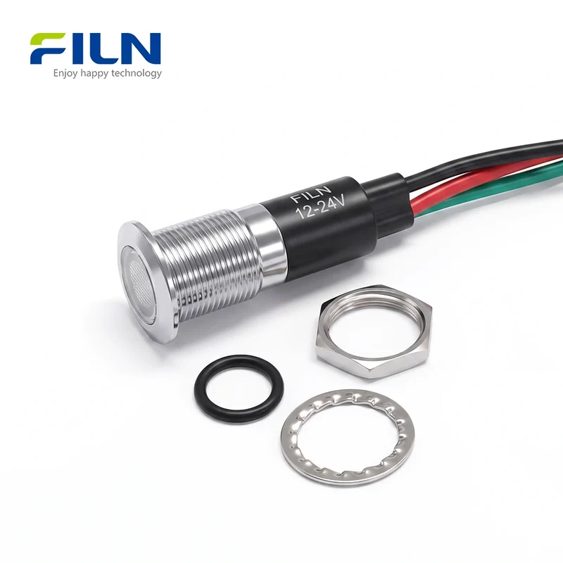 Dual Color Indicator Light 12MM AC/DC Metal Light 3-Pin Flat Head Pre-wired Signal Lamp