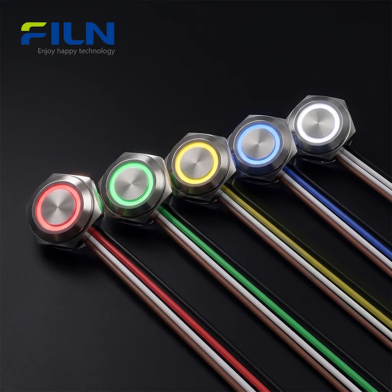 Ultra-thin 12mm Micro Push Button Switch 4-Pin Metal Wire FILN