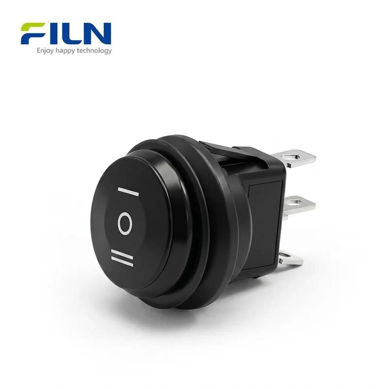 3 Pin Rocker Switch MINI Black No Light ON-OFF-ON Rocker Switch 3-Way Control Nylon PA66 FILN