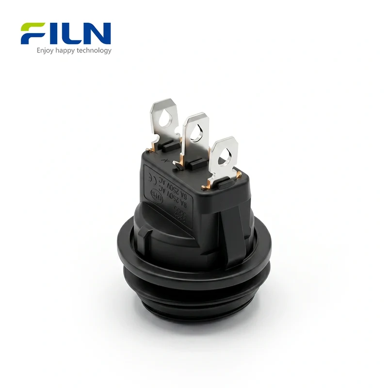 3 Pin Rocker Switch MINI Black No Light ON-OFF-ON Rocker Switch 3-Way Control Nylon PA66 FILN