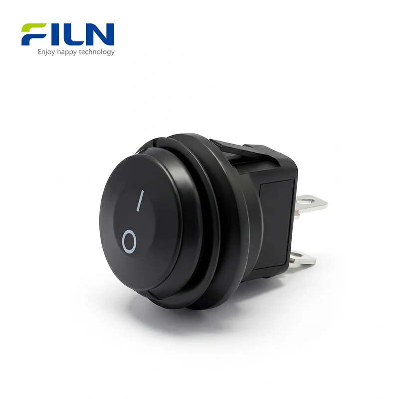 2 Way Rocker Switch KCD1 MINI 2Pin Black No Light Nylon PA66 Material FILN
