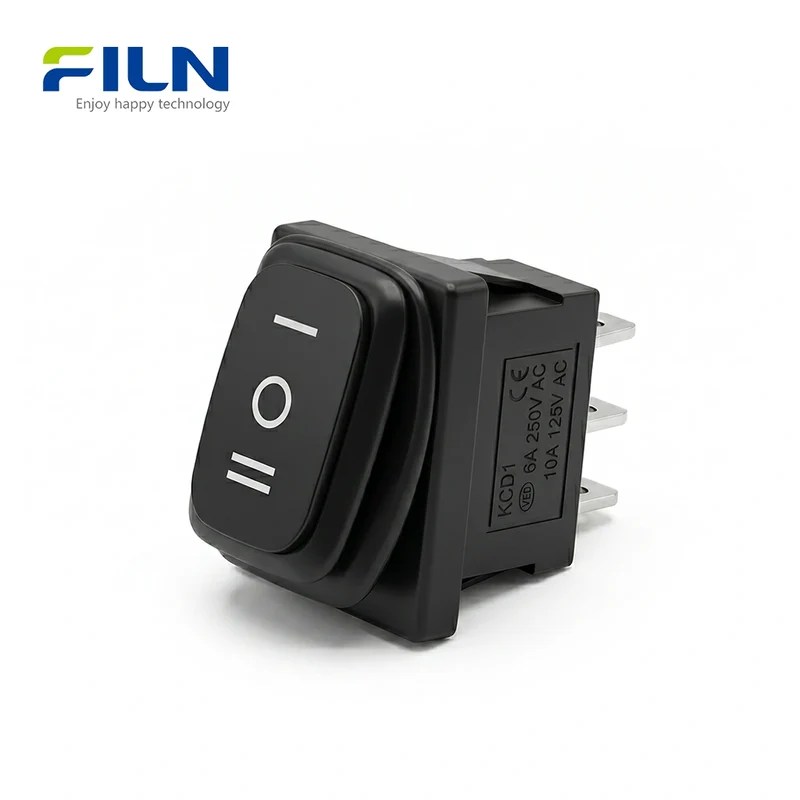 3 Position Rocker Switch ON-OFF-ON No lights MINI Rocker Switch 3-Pin FILN