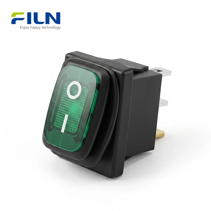 Lighted Rocker Switch KCD1 Switch with LED Light 3Pin ON-OFF PC/ABS UL CE FILN