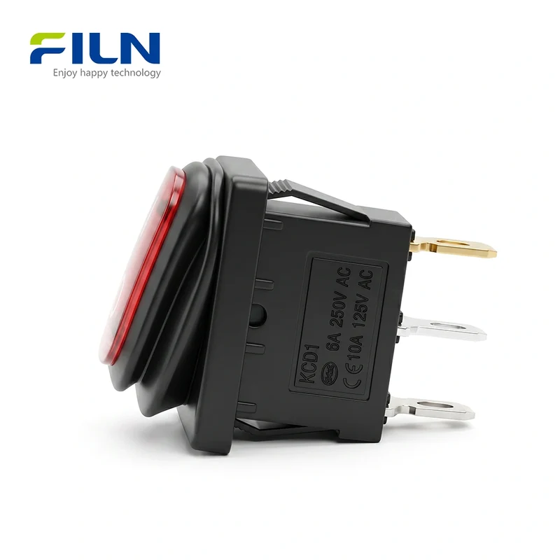 Lighted Rocker Switch KCD1 Switch with LED Light 3Pin ON-OFF PC/ABS UL CE FILN