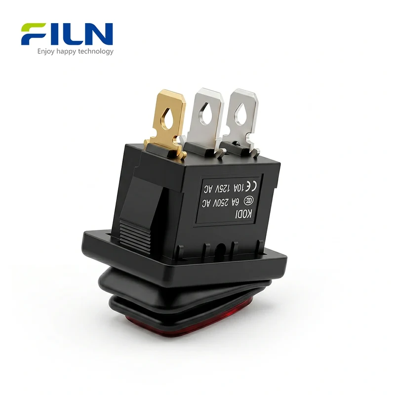 Lighted Rocker Switch KCD1 Switch with LED Light 3Pin ON-OFF PC/ABS UL CE FILN