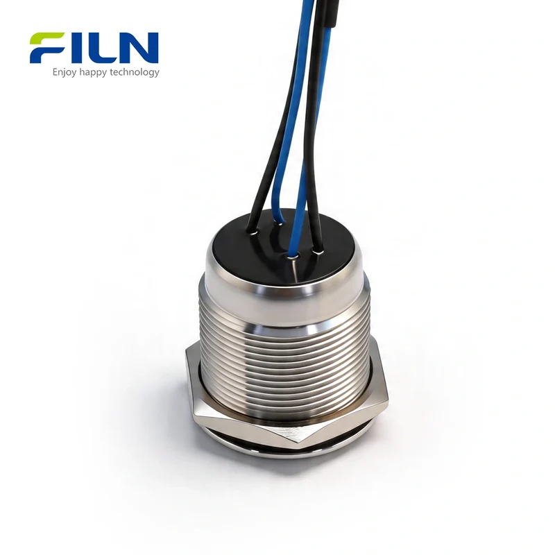 12 Volt Momentary Push Button Switch 22mm Metal Waterproof 15cm Pre-wired FILN