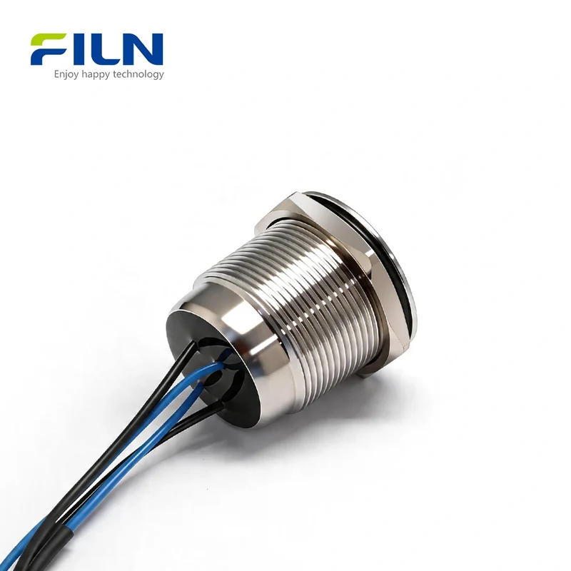 12 Volt Momentary Push Button Switch 22mm Metal Waterproof 15cm Pre-wired FILN