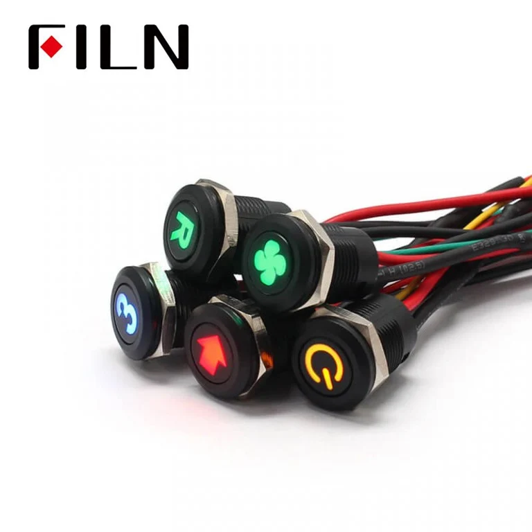 New 12MM Red Custom 12V Push Button Switches