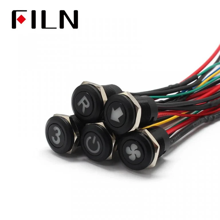 New 12MM Red Custom 12V Push Button Switches