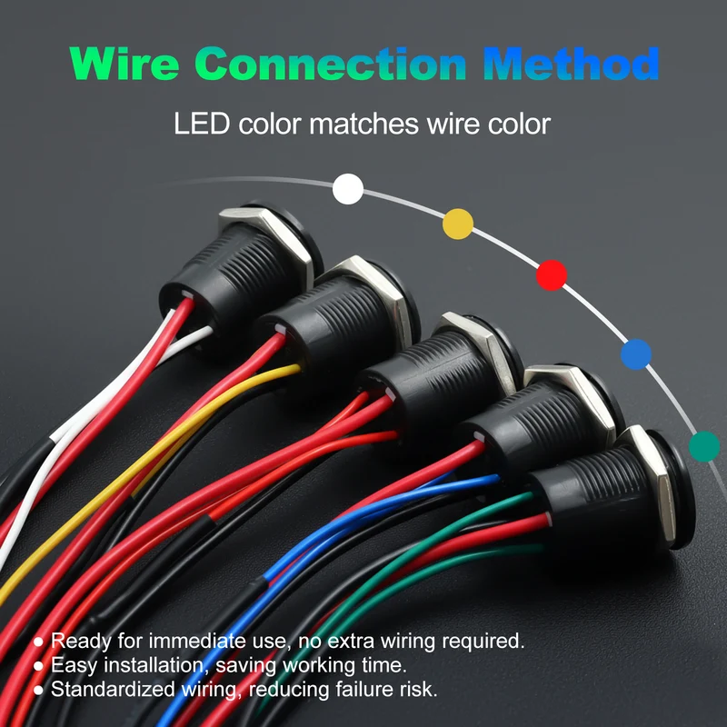 New 12MM Red Custom 12V Push Button Switches