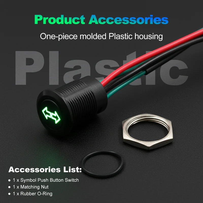 New 12MM Red Custom 12V Push Button Switches