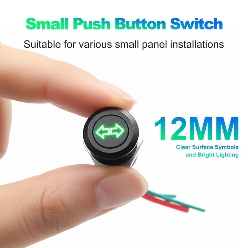 New 12MM Red Custom 12V Push Button Switches
