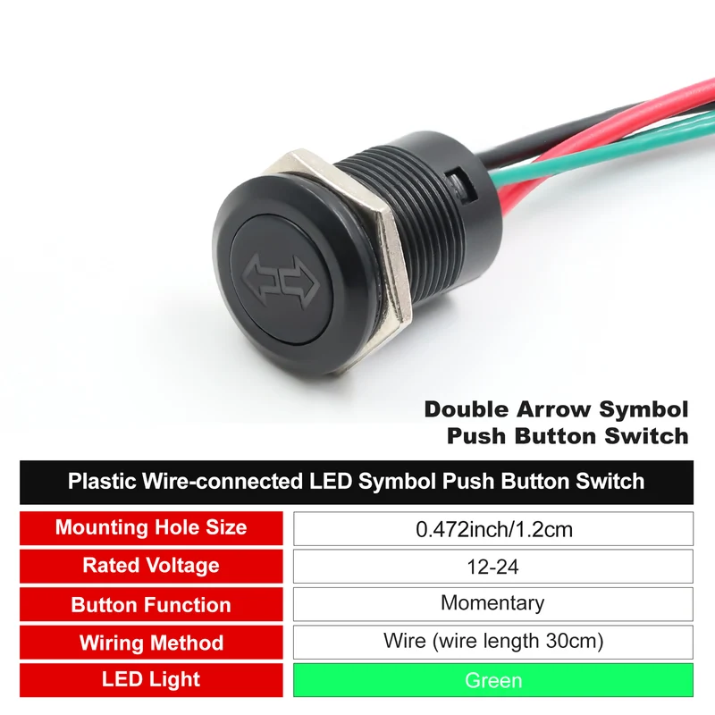 New 12MM Red Custom 12V Push Button Switches