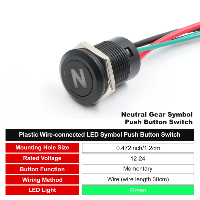 New 12MM Red Custom 12V Push Button Switches