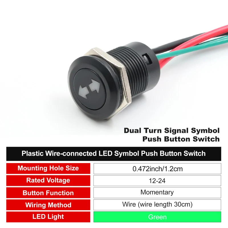 New 12MM Red Custom 12V Push Button Switches