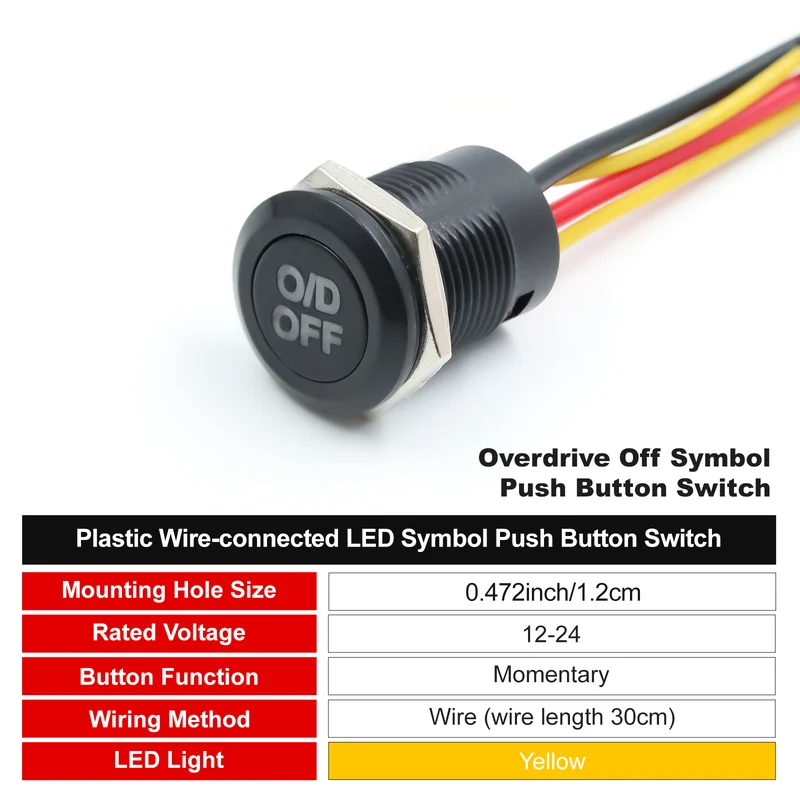 New 12MM Red Custom 12V Push Button Switches