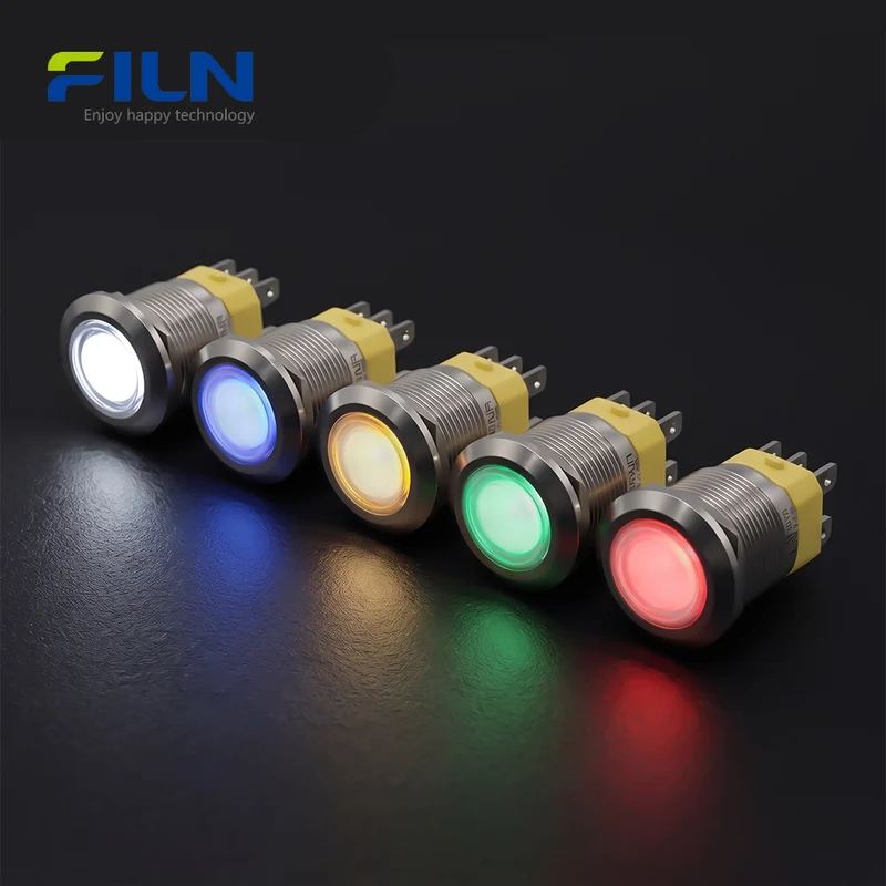 20 Amp Push Button Switch 22mm Metal Waterproof Latching Momentary | FILN