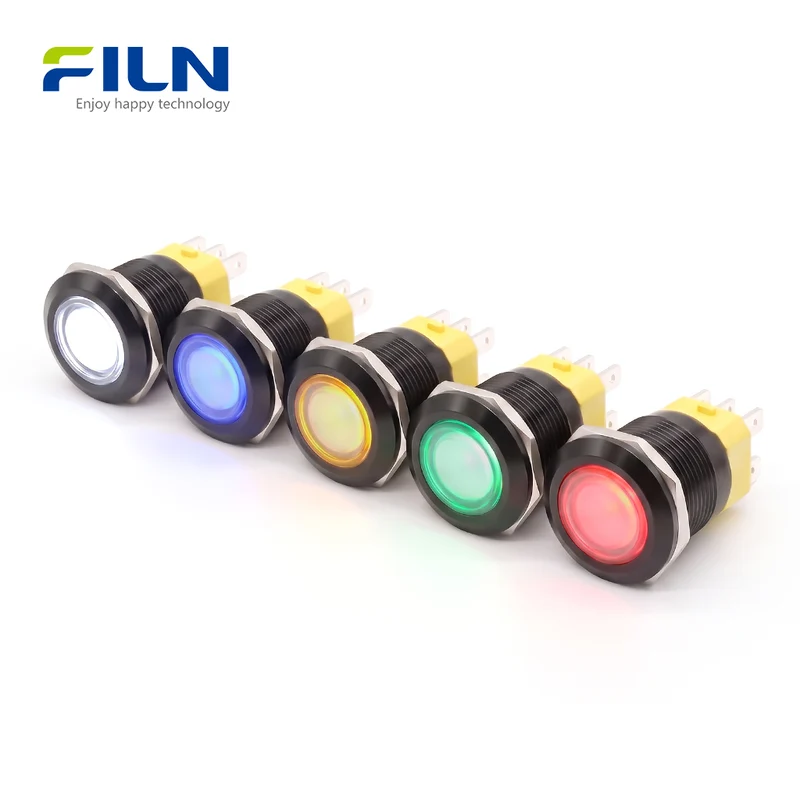 20 Amp Push Button Switch 22mm Metal Waterproof Latching Momentary | FILN