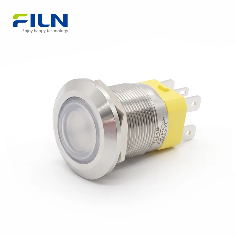20 Amp Push Button Switch 22mm Metal Waterproof Latching Momentary | FILN