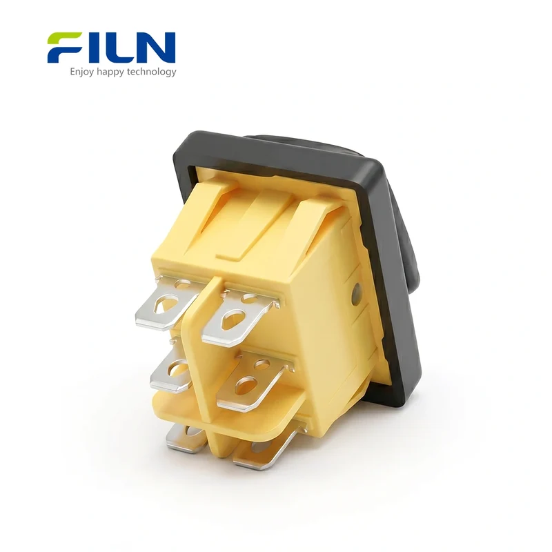 12V ON ON Rocker Switch Waterproof 6 Pin Illuminated 5V-220V Rocker Switch FILN