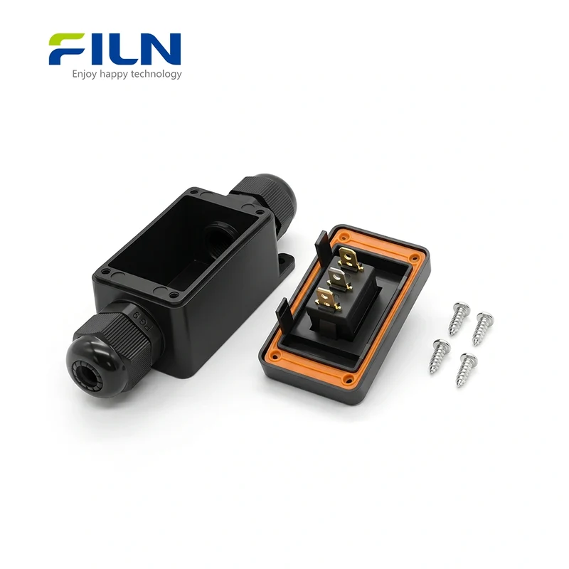 Small Junction Box IP65 Waterproof with KCD1 LED Rocker Switch 3PIN Terminal - FILN Custom