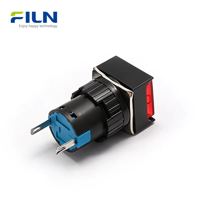 16mm Plastic 220V Pilot Lamp Red PA66 Screw Mount Pin Terminal for FILN