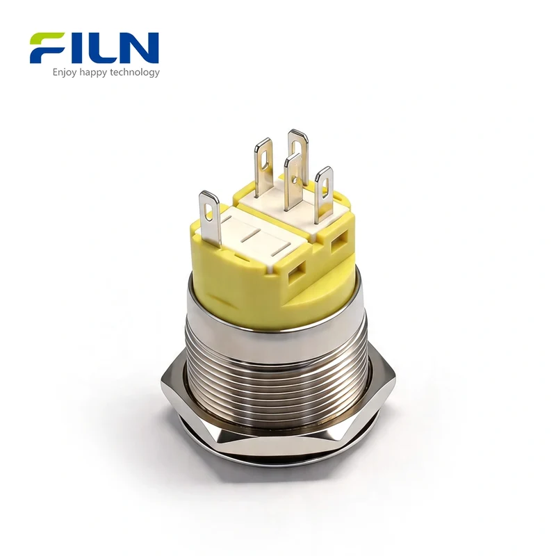 Latching & Momentary Push Button Switches 12-220V LED 5-Pin Wiring Industrial Control | FILN