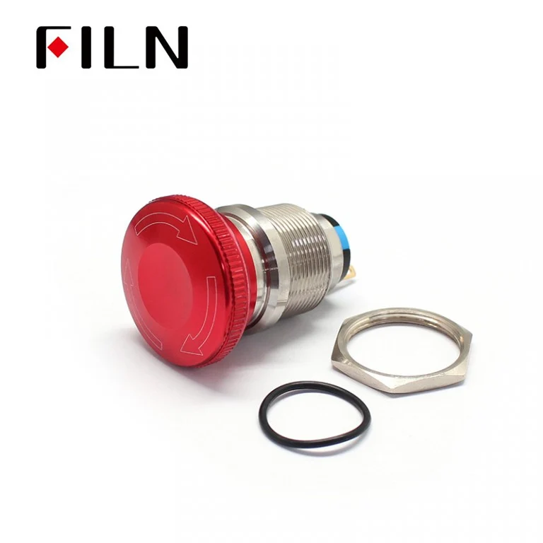 22MM Waterproof Filn Mmetal Emergency Stop Push Button