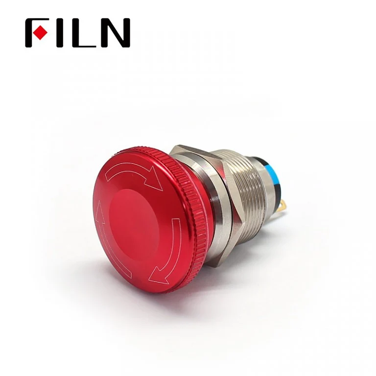22MM Waterproof Filn Mmetal Emergency Stop Push Button