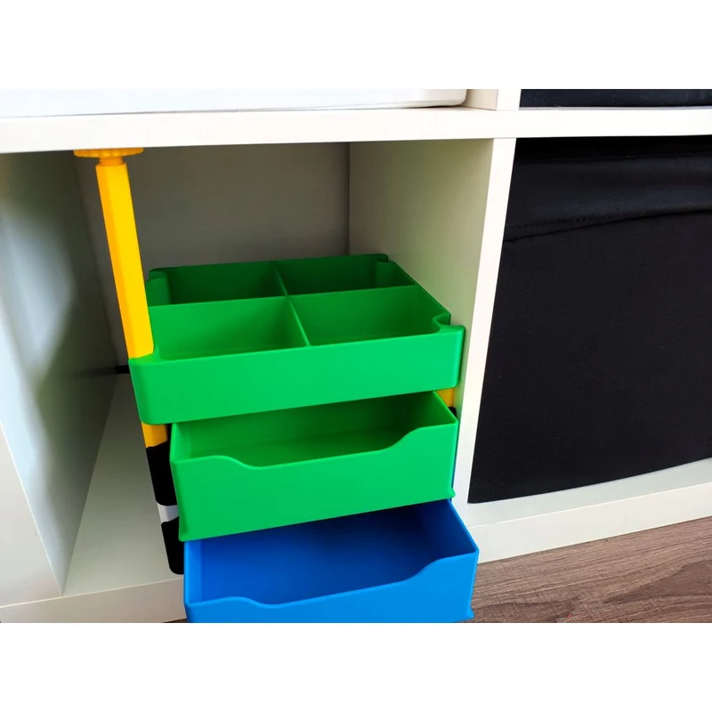Système de rangement empilable avec bacs et tiroirs