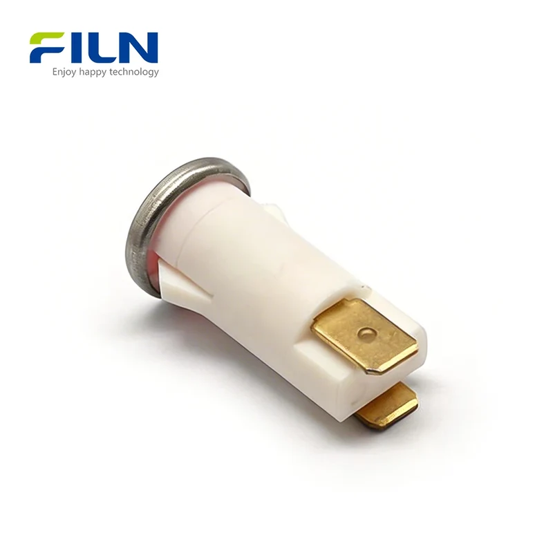 12.5mm Red Pilot Light Plastic 12V 24V 220V 2-Pin Snap-in Panel Mount FILN