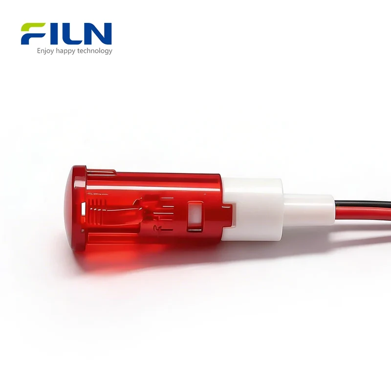 Pilot Light Indicator 220v 10mm Plastic Indicator Light Snap-in Panel Mount for FILN