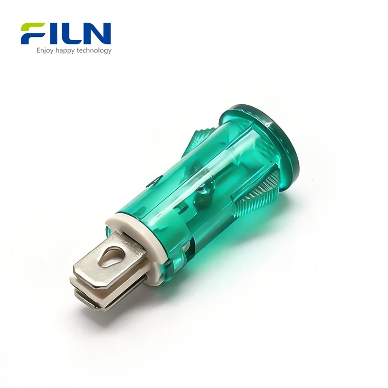 Plastic 10mm LED Indicator Lamp for Panels 12V 220V 2-Pin Snap-in FILN