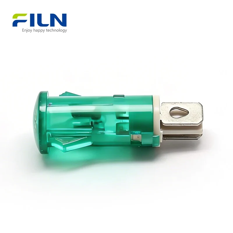 Plastic 10mm LED Indicator Lamp for Panels 12V 220V 2-Pin Snap-in FILN
