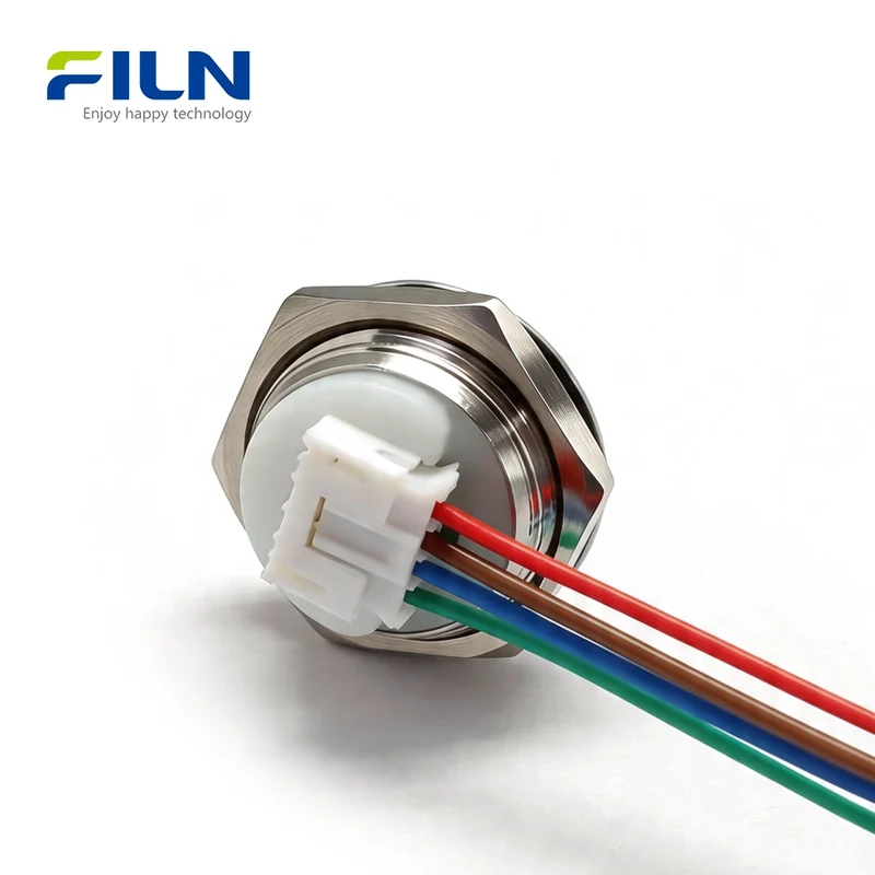 Push Button Switch Momentary with LED Ring & Wire Connector Ultra-thin Switch FILN
