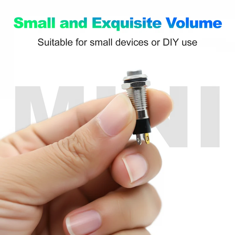 8mm Miniature Push Button Switch | Pre-wired Micro Metal Button | FILN