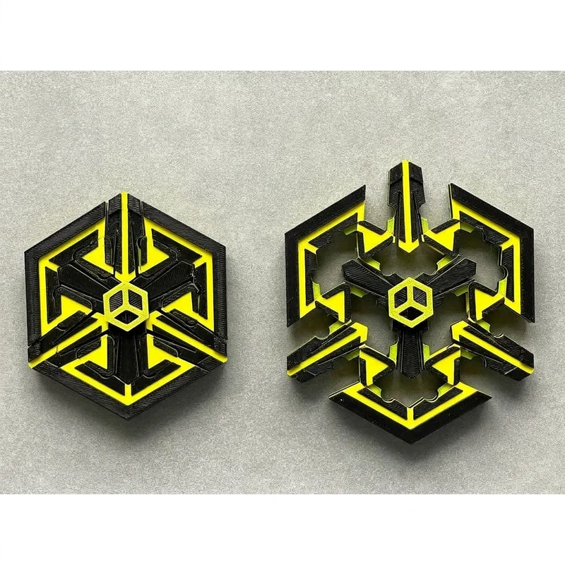 Fidget spinner mécanique bistable expansible