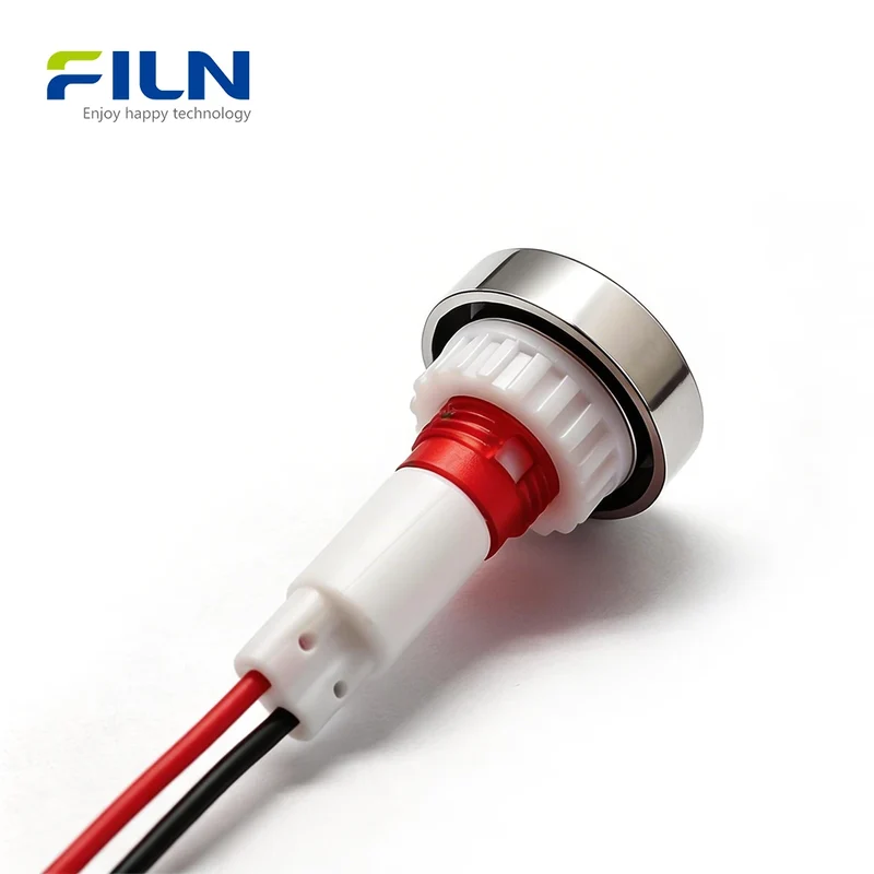 10mm Plastic Pilot Light 12V-220V Wire Lead Threaded Mounting for Sale FILN