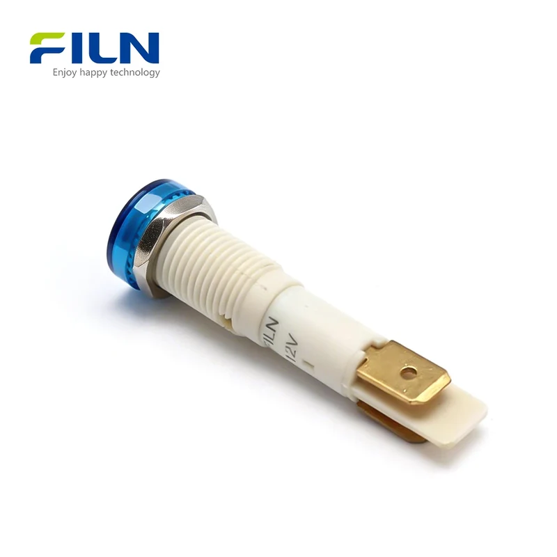 PA66 Plastic 24V LED Indicator Lamp 10mm Pin Terminal Screw Mount for Kitchen Equipment FILN