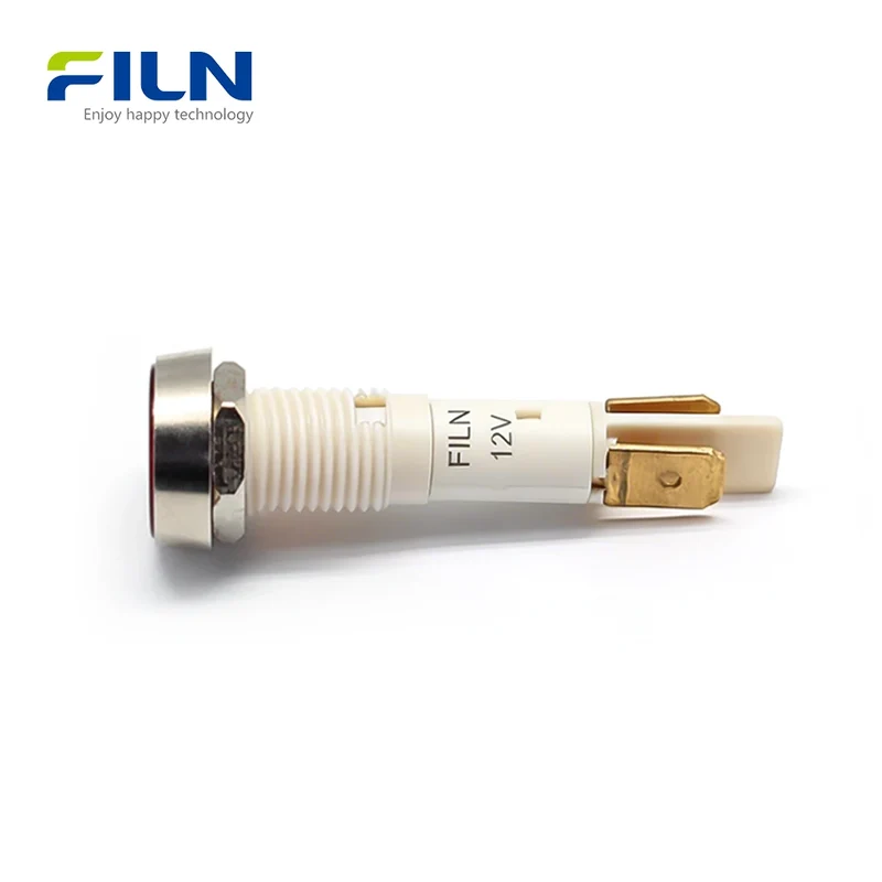 Plastic Panel Mount Indicator Lamps 10mm Pin Terminal 12V 220V for Kitchen Equipment FILN
