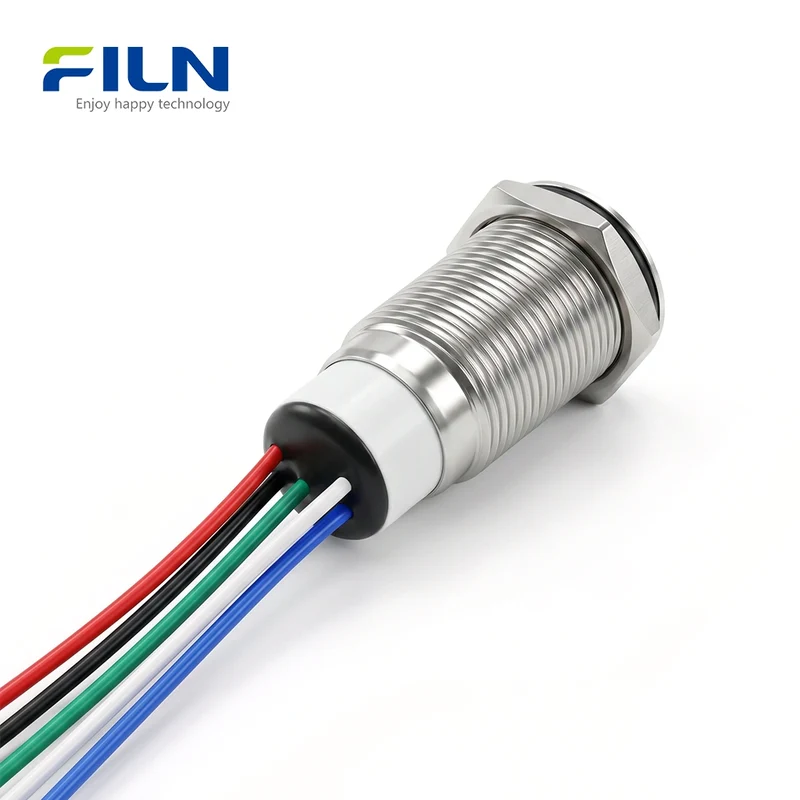 16mm Lighted Push Button Switch Stainless Steel RGB Colors LED Push Button Switch FILN