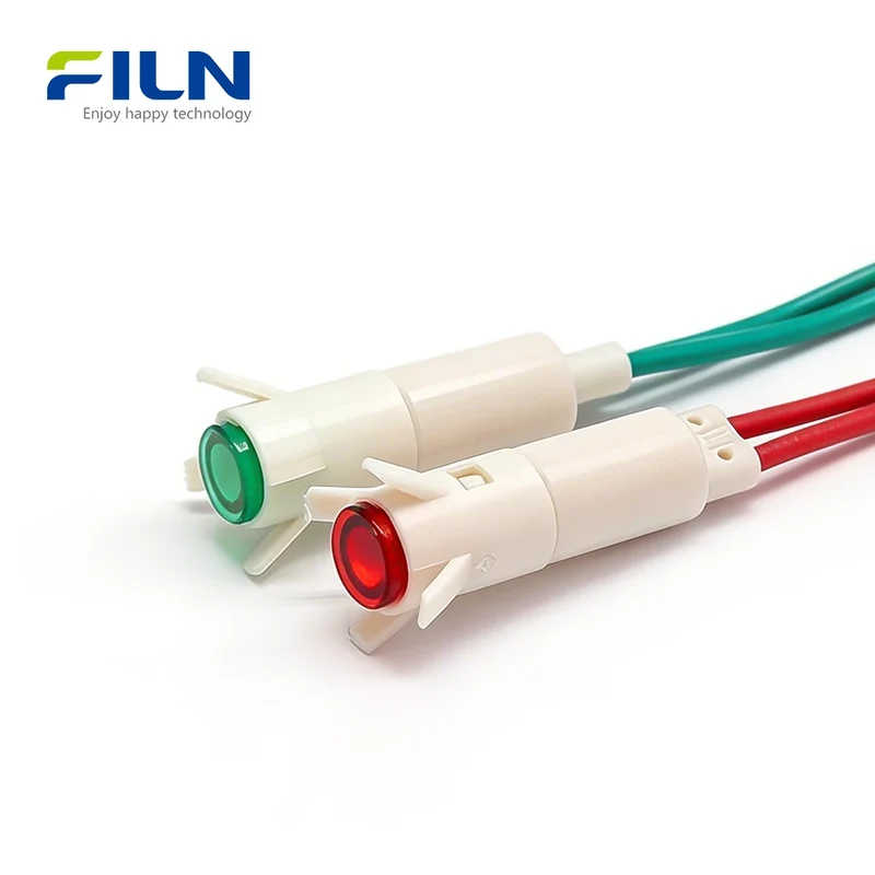 12VDC LED Light 6mm Plastic Indicator Wire Lead Snap-in for Sale FILN