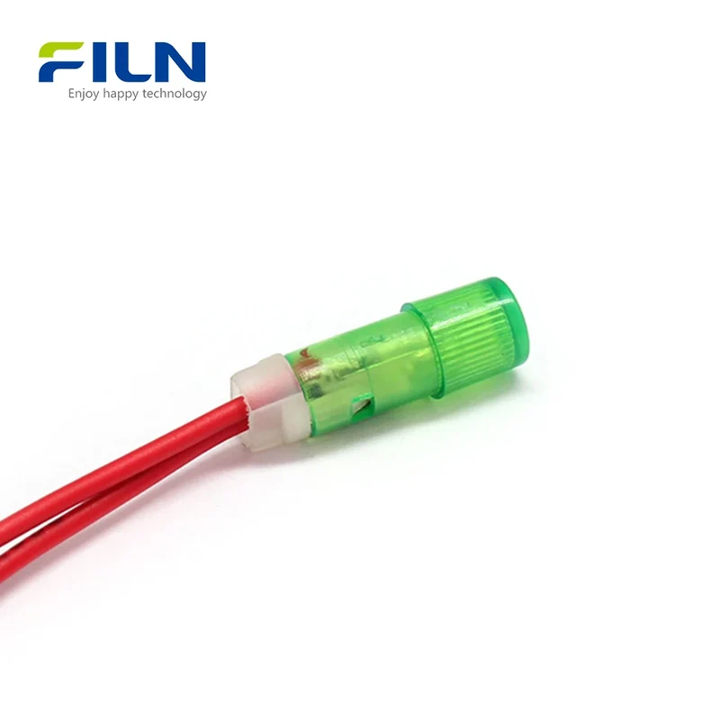12V Panel Mount LED 6mm Indicator Light Wire Lead Snap-in for Sale FILN