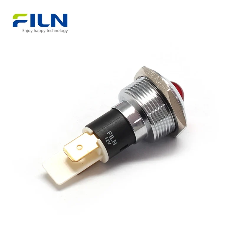 5V Panel Mount LED 22mm 220V High Head Pin Terminal Signal Light FILN