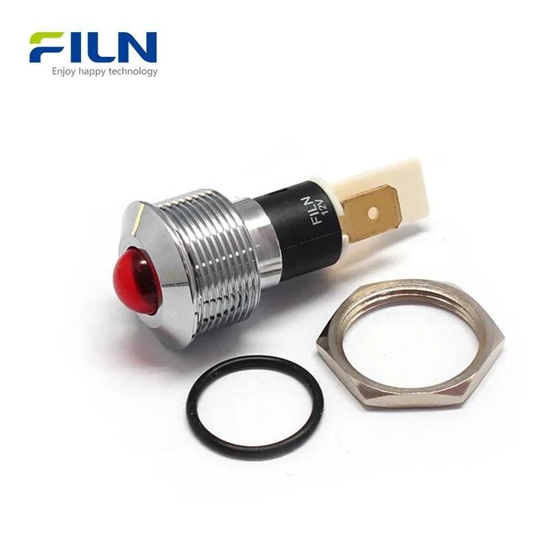 5V Panel Mount LED 22mm 220V High Head Pin Terminal Signal Light FILN